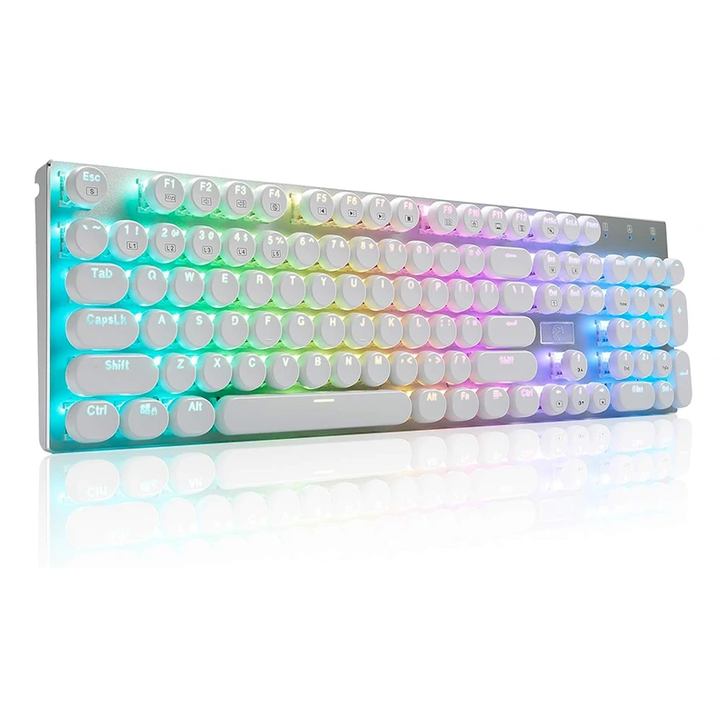104 Tombol Mesin Tik Berkabel Keyboard RGB Mekanik