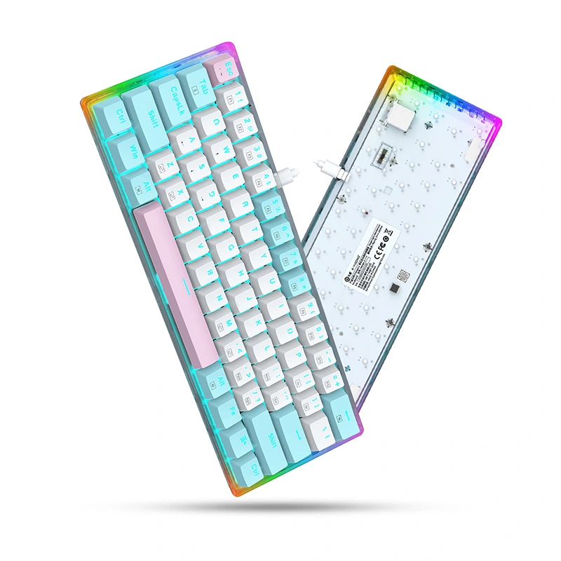 Keyboard Gaming Mekanik Mini Berkabel 61 Tombol