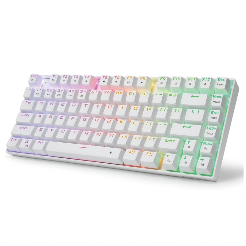 81 tombol Keyboard Mekanik Bluetooth Nirkabel 2.4Ghz RGB
