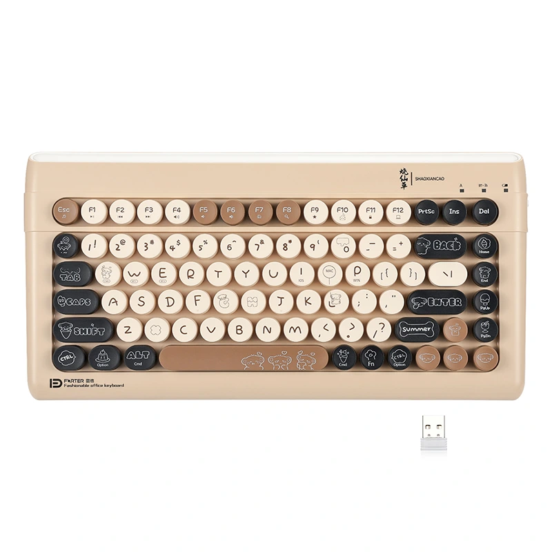 84 Tombol Keyboard Bluetooth Nirkabel Mesin Ketik 2.4GHz