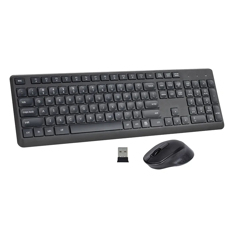 Black 2.4GHz Wireless Keyboard dan Mouse Combo