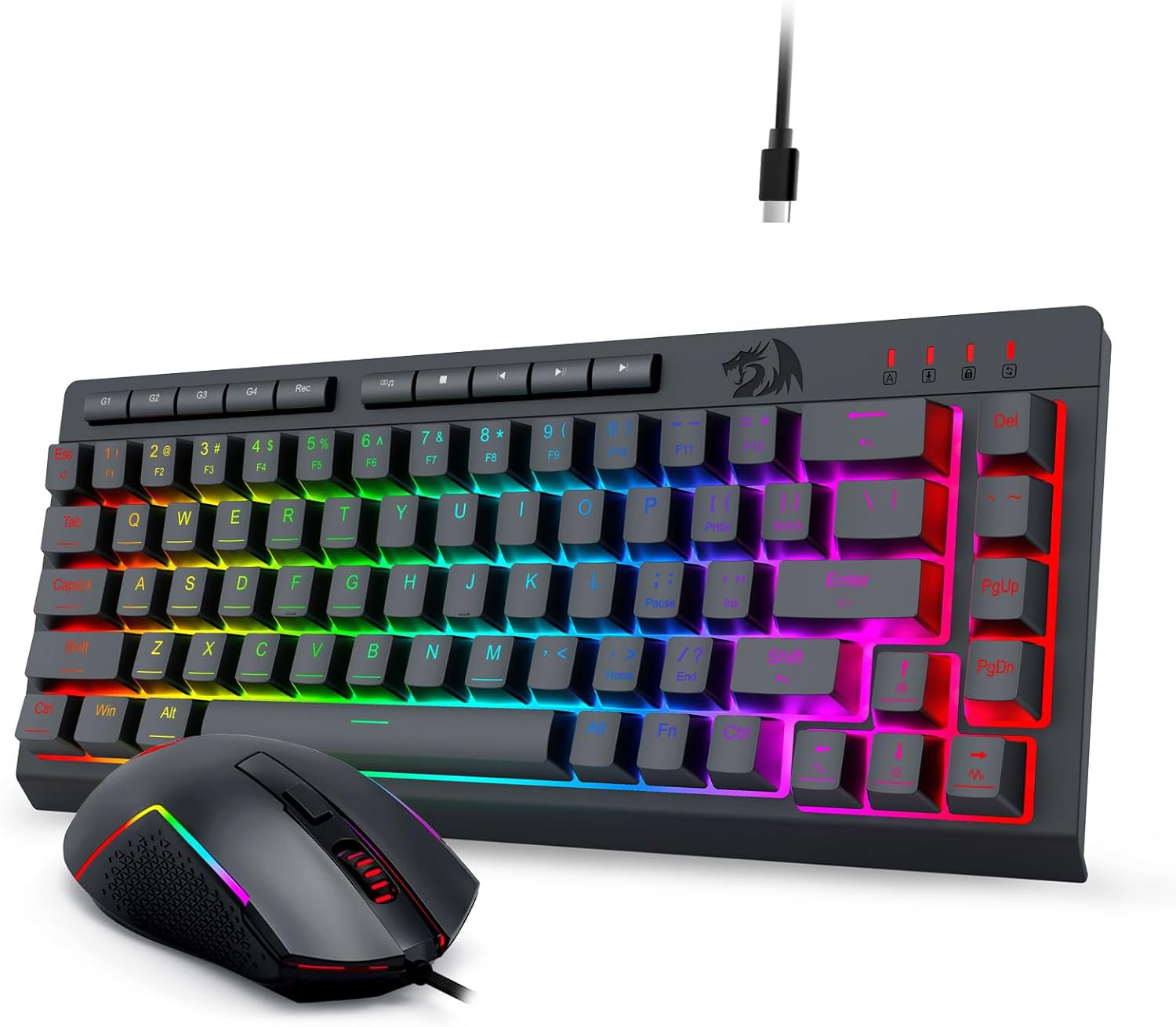 Kombo Keyboard dan Mouse Gaming Berkabel S157 RGB Backlit Hitam