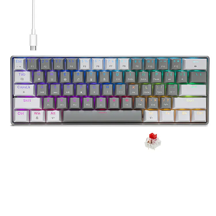 Keyboard Gaming Berkabel Mekanis 60% Portabel