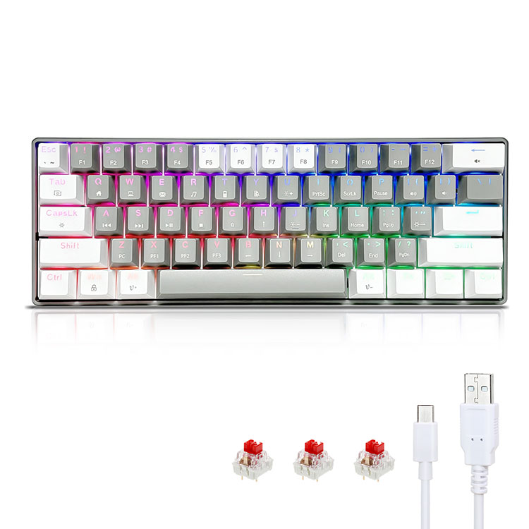 Keyboard Gaming Mekanik RGB 60% Portabel
