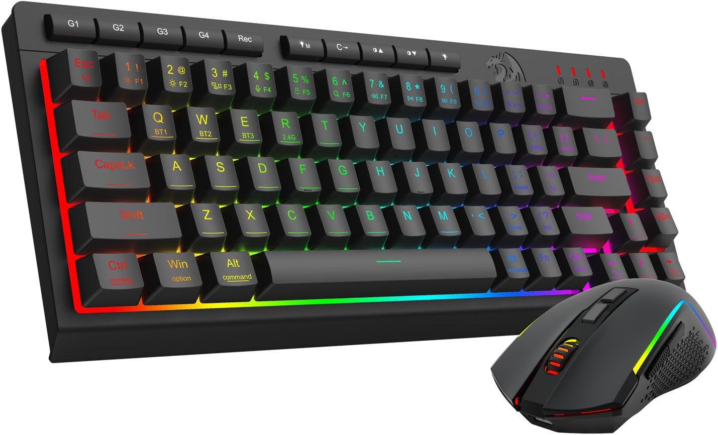 Kombinasi Keyboard dan Mouse Gaming Nirkabel S157 Hitam