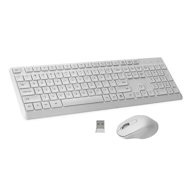 Keyboard nirkabel dan kombo nirkabel putih 2.4GHz