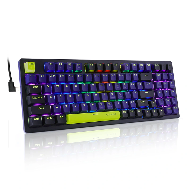 Keyboard Gaming Mekanis Pelangi 94 Tombol Berkabel