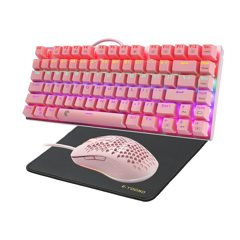 Set Keyboard dan Mouse Berkabel dengan Tombol Mouse Pad 81