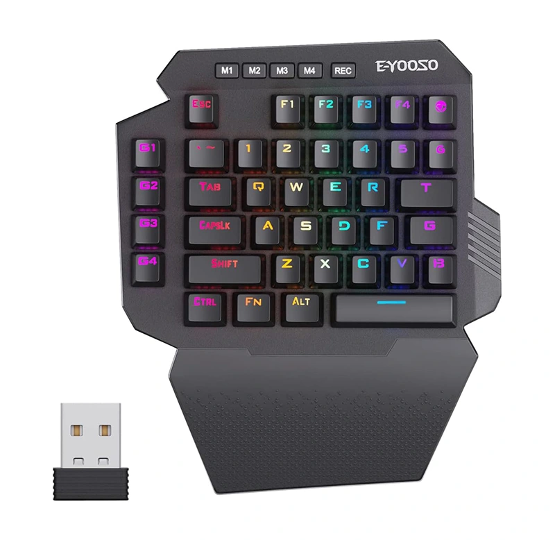 Keyboard Gaming Mekanis nirkabel 2.4G 44 tombol