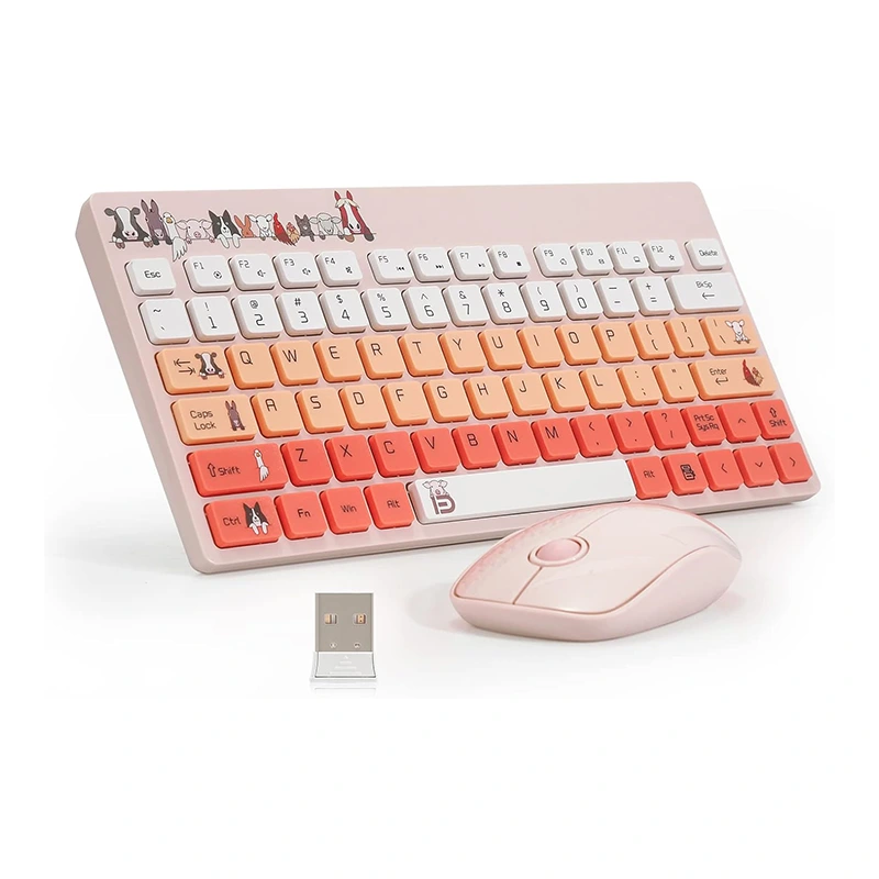 Kombinasi Keyboard dan Mouse Nirkabel 2.4G USB Compact Portable