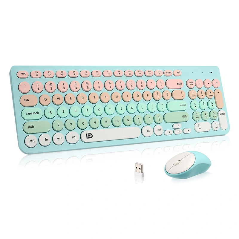Keyboard nirkabel dan kombo mouse 2.4GHz ukuran penuh
